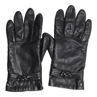 Leather gloves (Black) from Roeckl Leather, Polyester