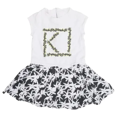 Dress (White, Black) from Kenzo Cotton, Elastane
