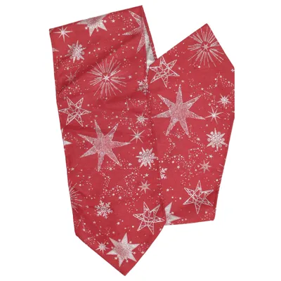Table runner (Red, Silver) from APELT Polyester, Viscose