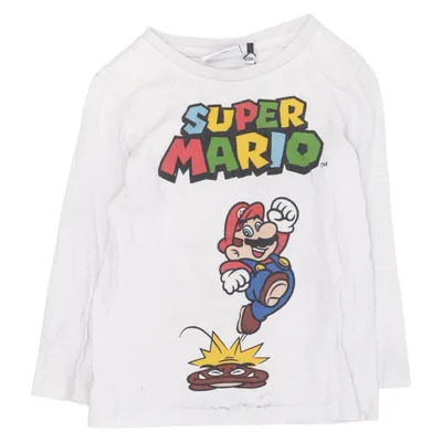 Lange mouwen shirt (Wit, Meerkleurig) van Super Mario Katoen