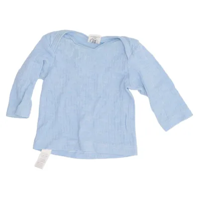 T-shirt à manches longues (Bleu) de Cosilana Coton, Soie, Laine