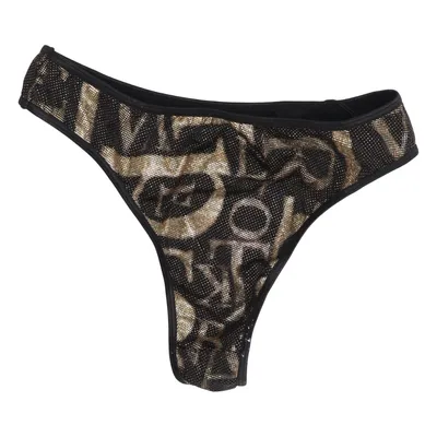 Bikiniunderdel (Sort, Guld) fra Cottelli Collection Elastan, Polyamid