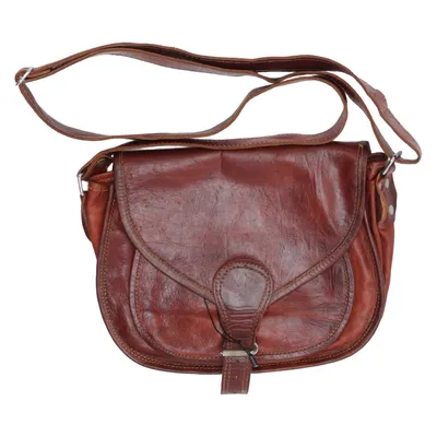 Shoulder-bag (Brown) from Gusti Leder Cotton, Leather