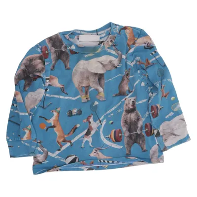 Long sleeve T-shirt (Blue, Multicolored) from Molo Elastane, Organic cotton