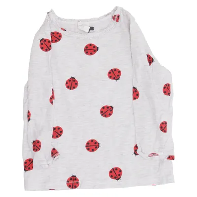 T-shirt à manches longues (Gris, Rouge) de H&M Coton, Élasthane, Viscose