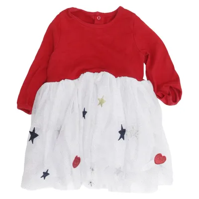 Dress (Red, White, Multicolored) from Petit Bateau Polyamide, Polyester