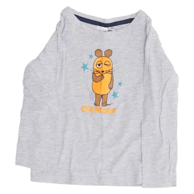 Langærmet t-shirt (Grå) fra DieMaus Bomuld, Viscose