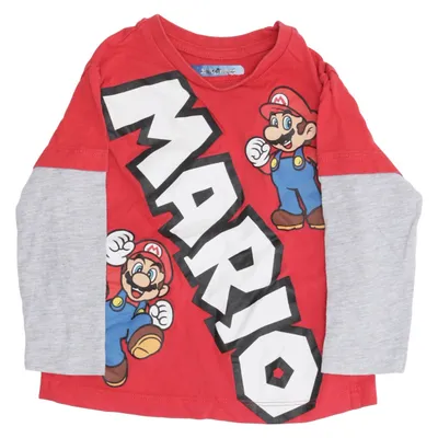 Lange mouwen shirt (Rood, Grijs) van Nintendo Katoen, Viscose