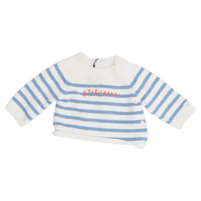 Sweater (White, Blue) from Petit Bateau Cotton, Wool