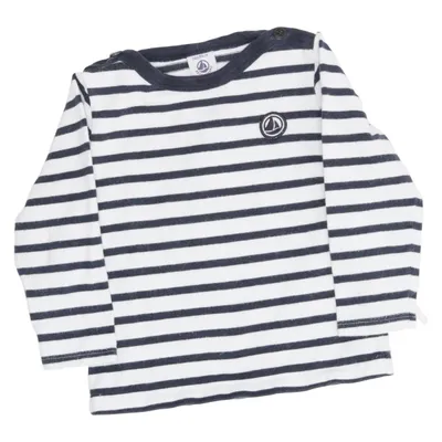 Langærmet t-shirt (Blå, Hvid) fra Petit Bateau Bomuld