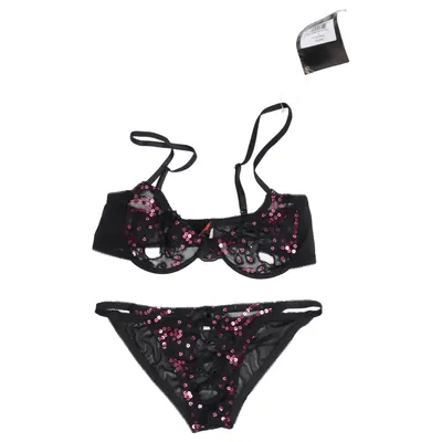 Ensemble de sous-vêtements (Sequin Lace Mesh Peek-A) de Coquette Élasthane, Polyamide