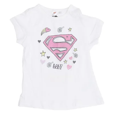 T-shirt (Hvid, Pink, Flerfarvet) fra Super Girl Bomuld