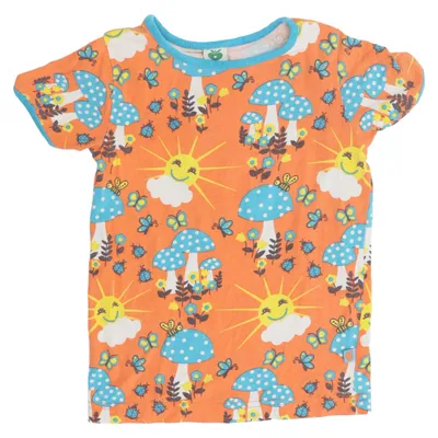 T-shirt (Orange, Blå, Gul) fra Småfolk Bomuld, Elastan, Modal