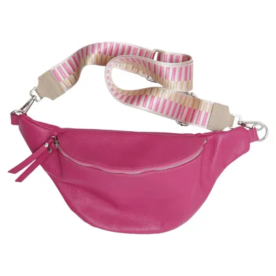 Waist bag (Pink, Multicolored) from Lavorazione Artigianale Leather