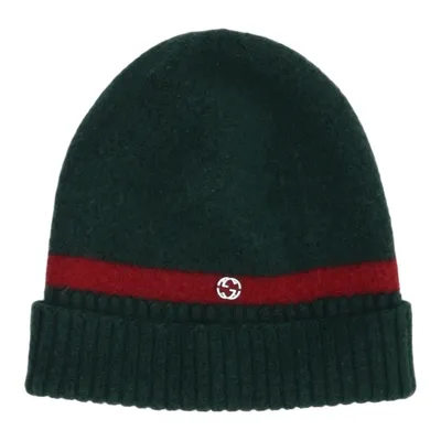 Beanie-Mütze (Grün, Rot) von Gucci Wolle