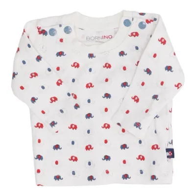 Långärmad t-shirt (Vit, Röd, Blå) från Bornino Ekologisk bomull