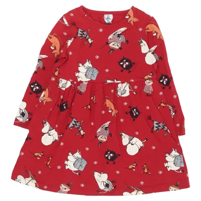 Robe (Rouge, Multicolore) de Moomin by Lindex Coton, Élasthane