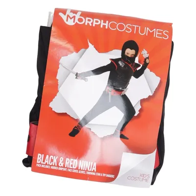 Fancy dress (Black & Red Ninja) from Morph Costumes Polyester