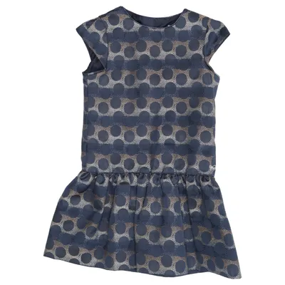 Dress (Blue, Gold) from Lili Gaufrette Acetate, Polyester
