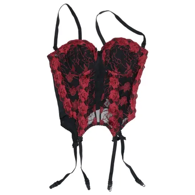 Bustier (Svart, Röd) från Kris Bomull, Elastan, Polyamid, Polyester