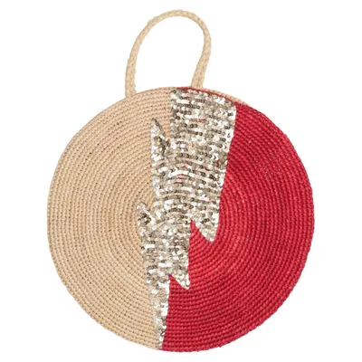 Håndtaske (Beige, Rød, Guld) fra LUNE