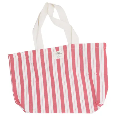 Strandtaske (Rød, Hvid) fra Petite Mendigote x Blissim Genanvendt bomuld, Genanvendt polyester