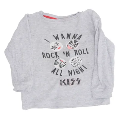 Langærmet t-shirt (Grå) fra Kiss Bomuld, Polyester