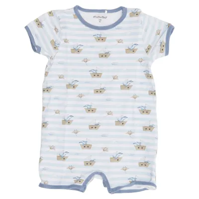 Rompers (Blue, White) from Minymo Elastane, Organic cotton