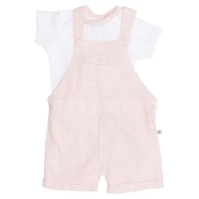 Hängselshorts (Rosa, Vit) från Jacky Bomull