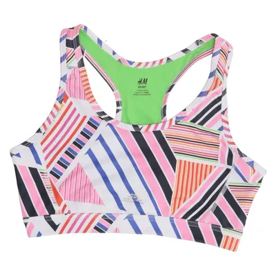 Sports bra (White, Multicolored) from H&M Sport Elastane, Polyester