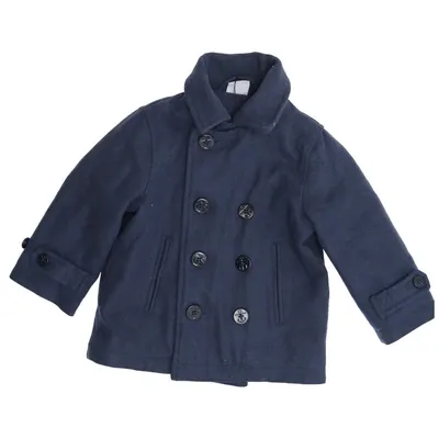 Pea coat (Blue) from Papagino Polyester, Wool