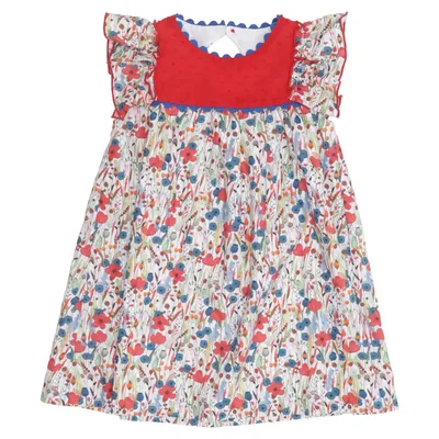 Kjole (Hvid, Rød, Blå) fra Miranda Bomuld, Polyester