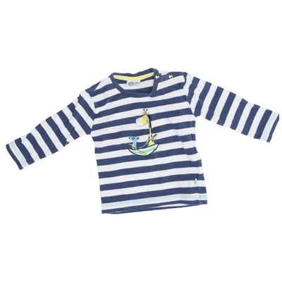 Langærmet t-shirt (Blå, Hvid) fra Salt and Pepper Bomuld, Elastan