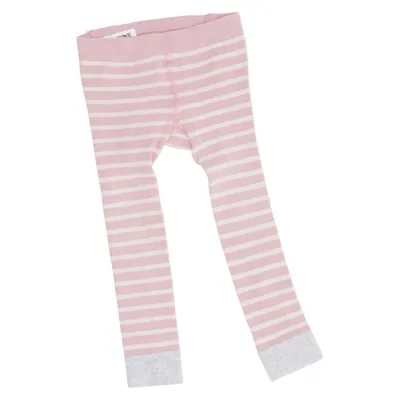 Legging (Rose, Blanc) de Baby Boden Coton, Élasthane, Polyamide