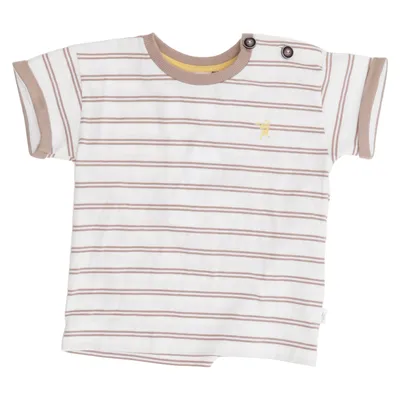T-shirt (Vit, Brun) från Sanetta Ekologisk bomull