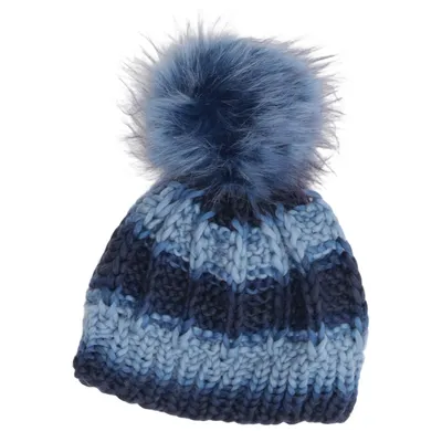 Bonnet à pompon (Bleu, Multicolore) de Trigema Coton, Élasthane
