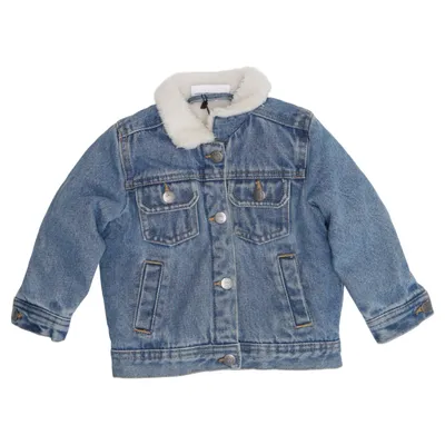 Veste en jeans fourrée (Bleu, Blanc) de Looney Tunes Coton
