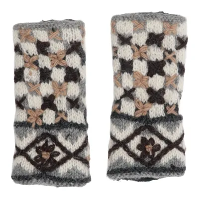 Wrist warmers (Gray, Black, White) Wool