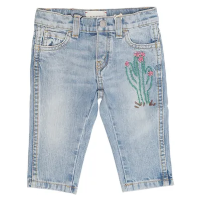 Jeans (Blå) från Gucci Bomull, Skinn, Polyester