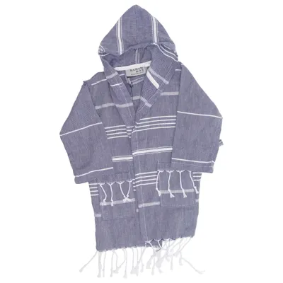 Bathrobe (Blue, White) from Hamam Cotton