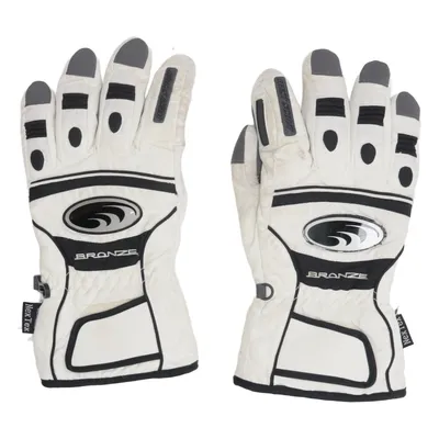 Gloves (White, Black) from Bronze Merino wool, Polyester