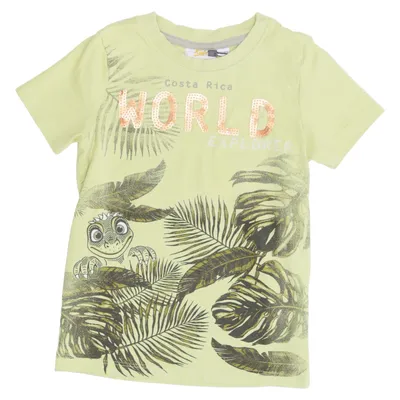 T-shirt (Green, Multicolored) from Kids Cotton, Elastane