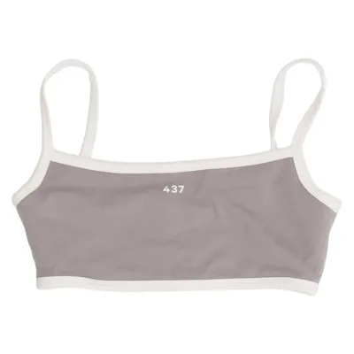 Sports bra (Gray, White) from 437 Elastane, Recycled polyester