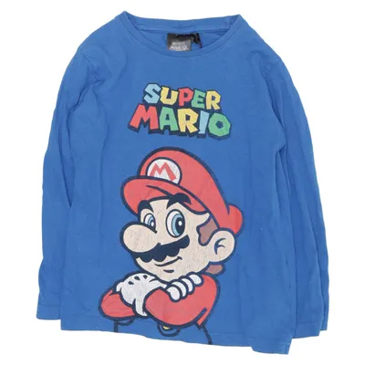 Lange mouwen shirt (Blauw, Meerkleurig) van Super Mario Katoen