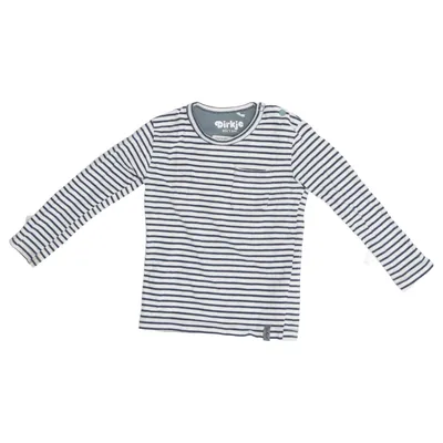 Långärmad t-shirt (Blå, Vit) från Dirkje Bomull, Elastan