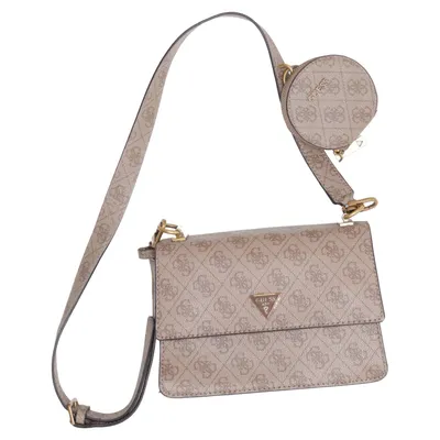 Shoulder-bag (Beige, Brown) from Guess Cotton, Polyester, Polyurethane