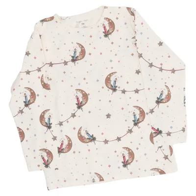 Long sleeve T-shirt (Beige, Multicolored) from Konges Sløjd Elastane, Organic cotton