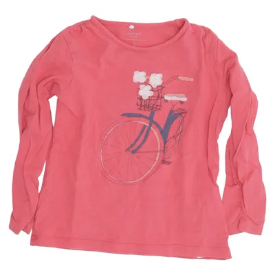 Langærmet t-shirt (Pink) fra Name It Minimize Elastan, Økologisk bomuld