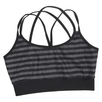 Sports bra (Black, Gray) from Romwe