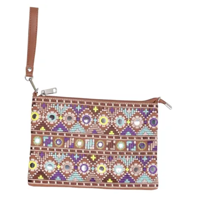 Clutch bag (Brown, Multicolored) from Ella Cruz